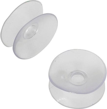 2x Dubbele zuignap - 31mm - Transparant
