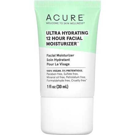 ACURE, Ultra Hydrating 12-Hour Facial Moisturizer, 1 fl oz (30 ml) white