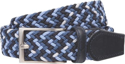 LINDENMANN elastische heren riem - verschillende tinten blauw