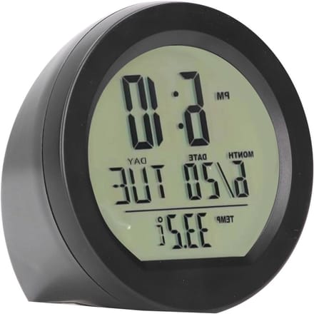 Voertuigthermometer Klok - Auto Temperatuur - Veilig Rijden - Zonne-energie Display - Extra Groot - Zwart