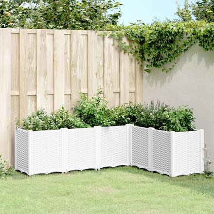 vidaXL - Plantenbak - 160x120x53 - cm - polypropeen - wit