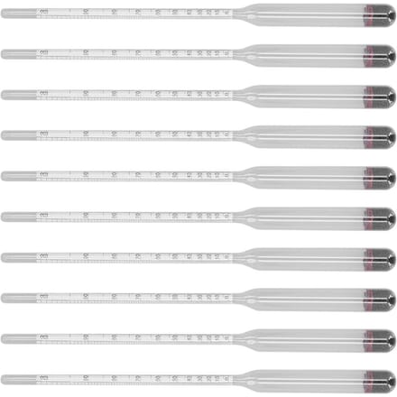 10 stuks Hydrometer Glas Bier Tester Wijnmeter Meetgereedschap Set Kit voor Thuis Brouwen 0 100 white