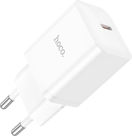 Hoco Oplader Geschikt voor Oppo Reno 10 - Stekker (N27) - USB C Snel Lader 20W - Wit