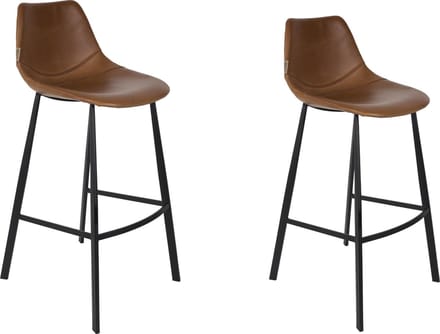 Dutchbone Franky Barkrukken rugleuning 80 cm Bruin - Set van 2