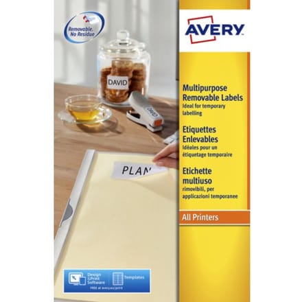 Huismerk Avery L4737-REV-25 Afneembare Etiket 63,5x29,6