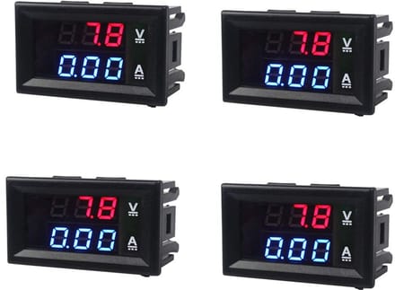 Digitale Volt- en Ampèremeter met Dubbel LED Display - 0-100V, 0-10A