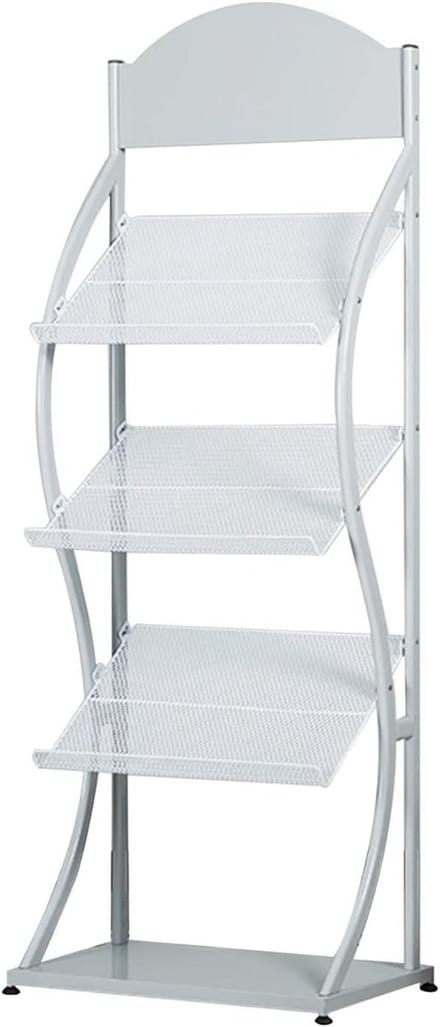 Tijdschriftenrek - Brochurehouder - Documenten Presenteren - Stijlvol Ladderontwerp - 3 Ruime Planken - Wit