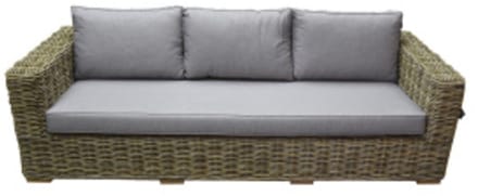 Serva 3-zitsbank naturel rotan southend