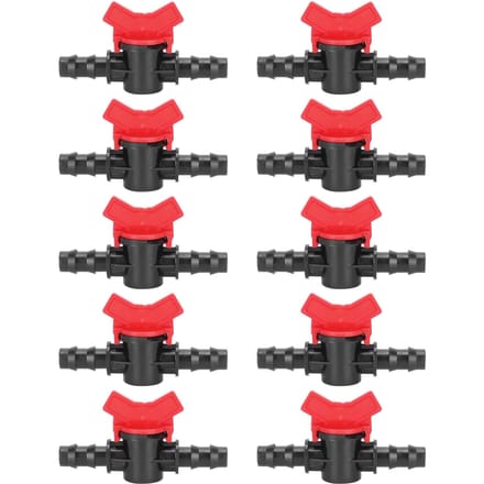 10PCS Raccords d'irrigation pour tuyau 1/2 Vanne en ligne barbelée Connecteur d'irrigation de jardin black