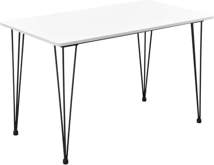 Eettafel MDF en staal 120x70 cm in wit
