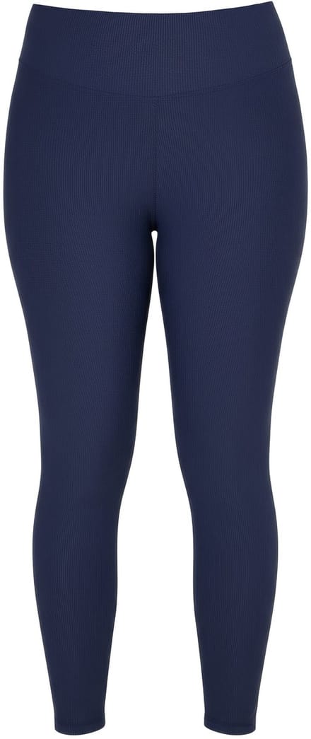 Studio Untold - Dames - Geribbelde legging strakke pijpen elastische tailleband - Nachtblauw - Maat 46+
