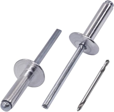 Grote Blinde Klinknagels met Brede Flens 5x20mm, Inclusief Boortje