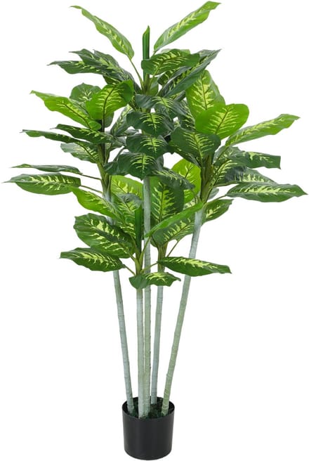 Kunstmatige Calathea plant 150cm hoog cement pot binnen