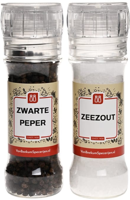 Van Beekum Specerijen - Peper- en Zoutstel (gevuld) - 1 Set