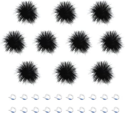 10PCS Mini Microfoon Fuzzy Windscherm voor Camera - Winddicht Microfoon Muff, Windfilter en Bescherming voor Buitenactiviteiten