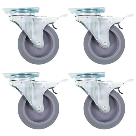 vidaXL - Zwenkwielen - met - dubbele - remmen - 4 - st - 75 - mm