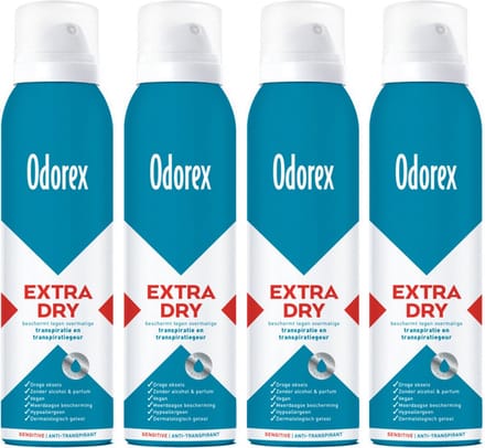 Odorex Extra Dry Deodorant Spray Sensitive - 4x 150ml - voordeelverpakking