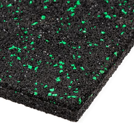 Rubbermagazijn - Fitnesstegel - Zwart/groen - 100x100cm - Dikte 1,5cm - Rubber tegel