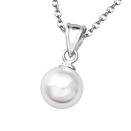 Montebello Ketting Belma - 925 Zilver E-Coating - Parel - Ø8mm - 45cm