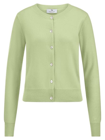 Cardigan en 100% kasjmier Van Peter Hahn groen