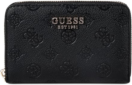 GUESS portemonnee Ella Logo SLG Zip Around Black Logo zwart