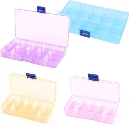 Opslagdozen Set van 4, Plastic Sorteringsdozen voor Sieraden, Kralen en Kleine Onderdelen, Verstelbare Organizer voor Efficiënte Opslag