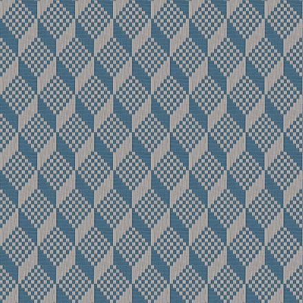 Dutch Wallcoverings - Grace 3D stitched cube blue - vliesbehang - 10m x 53cm - GR322306