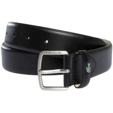 LACOSTE Leren riem Elegance 35 Flat Raw Edge Belt W105 Noir zwart