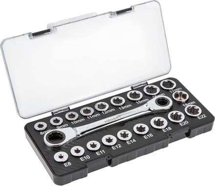 Ratelsteeksleutelset Chroom-Vanadium Multiset voor Zeskant en Torx Schroeven