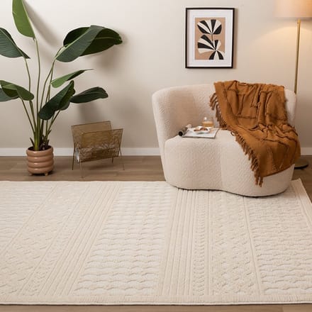 FRAAI Wasbaar vloerkleed - Dunya Geo Wit - 160x230cm