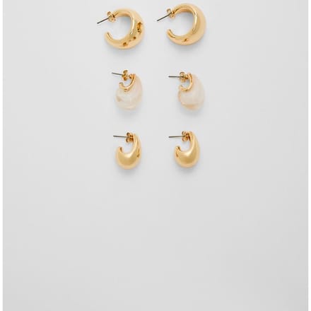 Stradivarius Set van 3 mini volume oorbellen  Goud OS