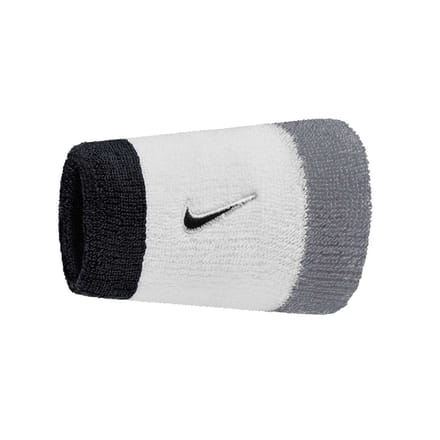 Nike Swoosh Zweetband (Set van 2) (Wit/Grijs/Zwart)