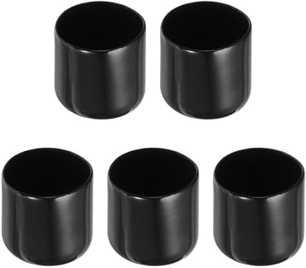 Dailygoods- Eindkappen 5 Pack - Rubber Beschermkap - Schroefdraad Protector - Zwart - 31 mm Binnendiameter - Slijtvast en Elastisch