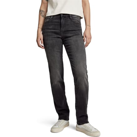 G-Star Strace Straight Black Maat: W25L32 | Straight Jeans Outlet | Dames | Zwart