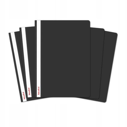 Merkloze PP Dossiers A4 Zwart, 5 Stuks