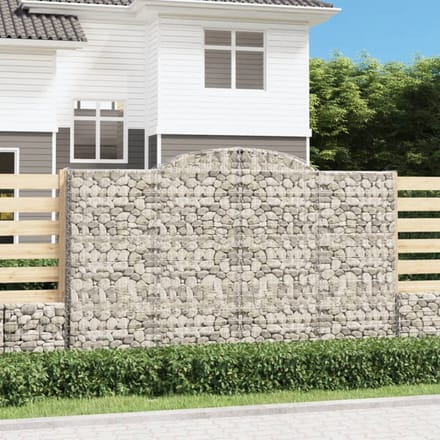 vidaXL - Schanskorven - 5 - st - gewelfd - 300x50x180/200 - cm - ijzer