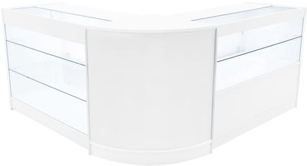 Hera led winkeltoonbank set - wit - 120/60 cm - inclusief 4 sleutels