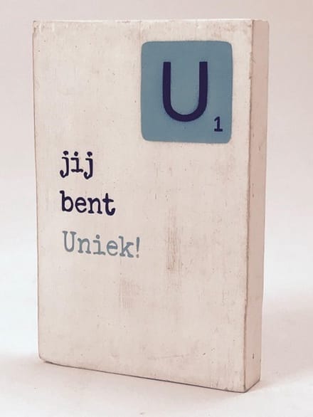 Tekstblok 10x15 2 cm dik Uniek