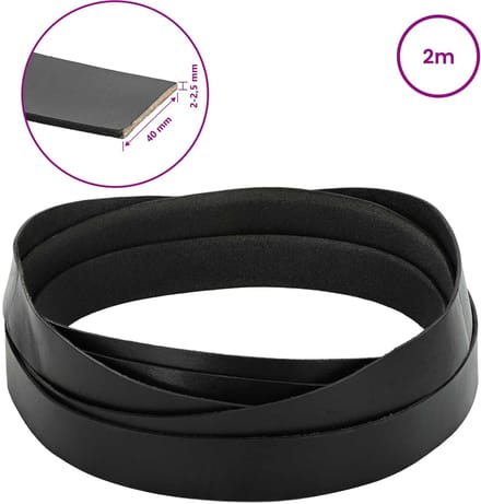 vidaXL - Leren - riem - 1 - Zwart - 200 - x - 4 - cm - Leer