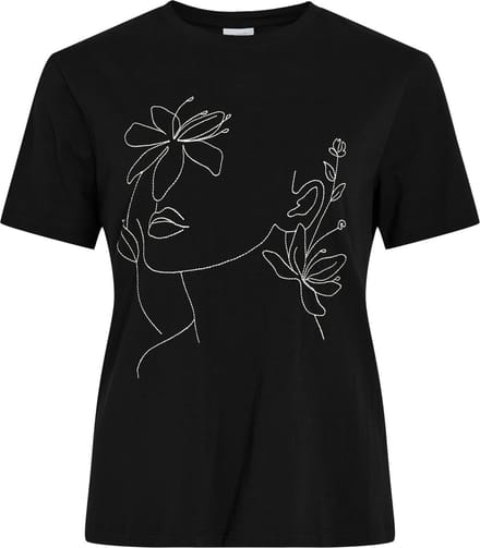 VILA - VISYBIL O-NECK S/S ARTISTIC TOP - Dames - T-shirts