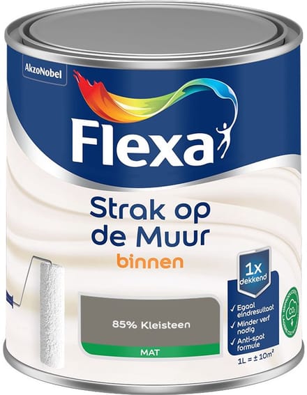 Flexa - Strak Op De Muur Binnen Mat - 85% Kleisteen - Mengverf - 1 L