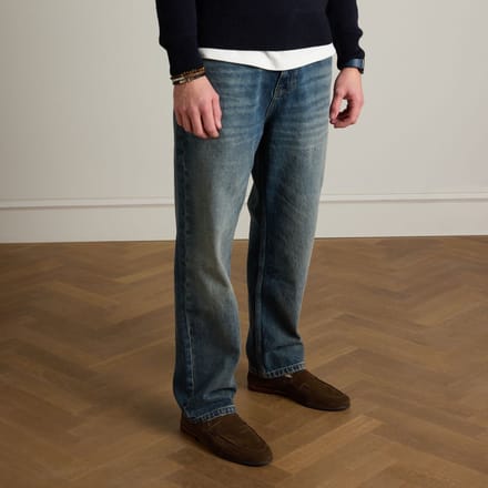Manfield - Heren - Bruine suède loafers - Maat 41