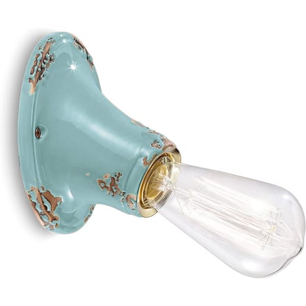 Ferroluce Wandlamp C115 turkoois in vintage-stijl
