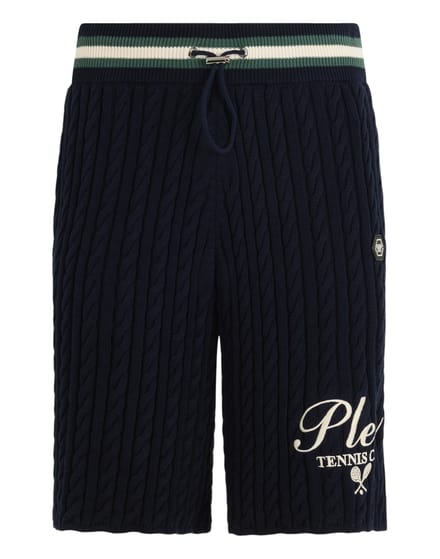 Knitted Drawstring Shorts Plein Tennis