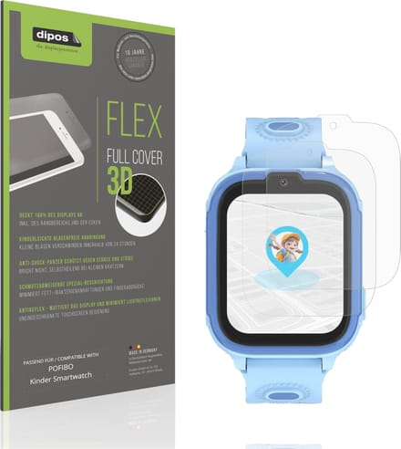 dipos FLEX – 2x Matte Screenprotector geschikt voor POFIBO Kinder Smartwatch | Volledige Schermbescherming | Case-Friendly