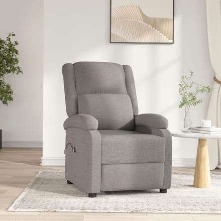 vidaXL - Fauteuil - verstelbaar - elektrisch - stof - taupe