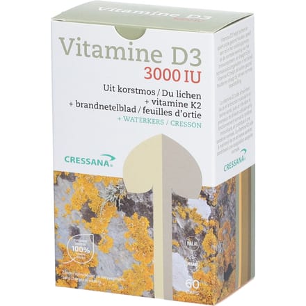 Cressana Vitamine D3 3000 IU + K2 60 Capsules