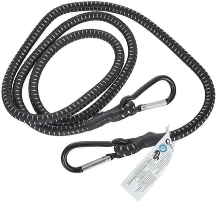 GEKO Elastisch koord met karabijnhaken - 10mm - 150cm - zwart