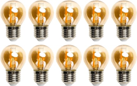 Kogellamp E27 10 stuks | 6W=50W warmwit | 2200K - amber glas