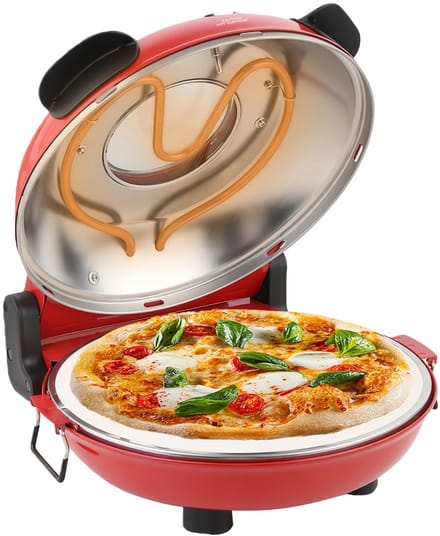 Pizza oven-Pizza Oven & Grill Binnen Pizza Maker Machine 12-Inch -ROOD.
